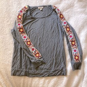 Style & Co long sleeve embroidered shirt